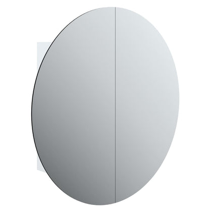 Badkamerkast Met Ronde Spiegel En Led 54 X 54 X 7,5 Cm 54 x 54 x 17.5 cm Wit