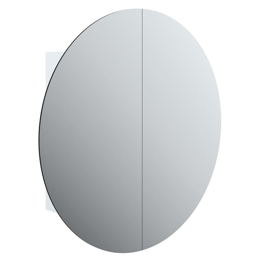 Badkamerkast Met Ronde Spiegel En Led 54 X 54 X 7,5 Cm 54 x 54 x 17.5 cm Wit