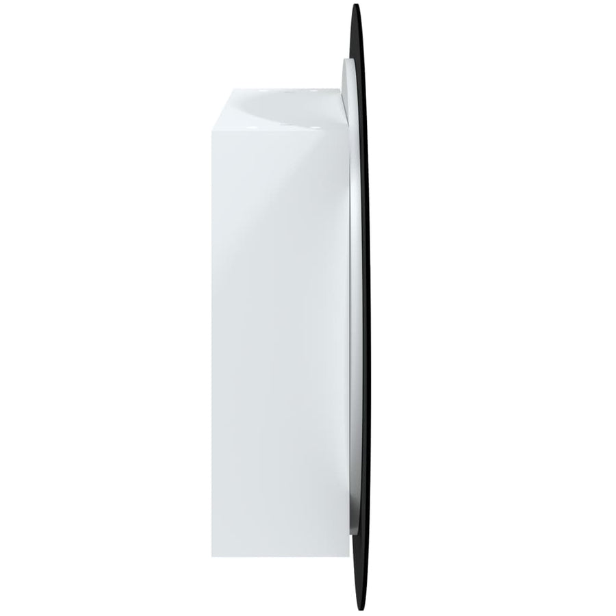 Badkamerkast Met Ronde Spiegel En Led 54 X 54 X 7,5 Cm 54 x 54 x 17.5 cm Wit