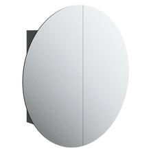 Badkamerkast Met Ronde Spiegel En Led 54 X 54 X 17,5 Cm Zwart 54 x 54 x 17.5 cm