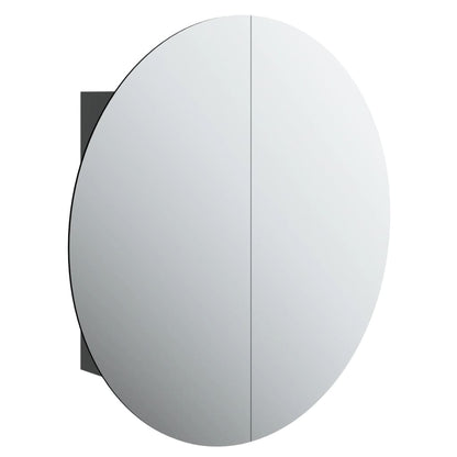 Badkamerkast Met Ronde Spiegel En Led 54 X 54 X 17,5 Cm Zwart 54 x 54 x 17.5 cm