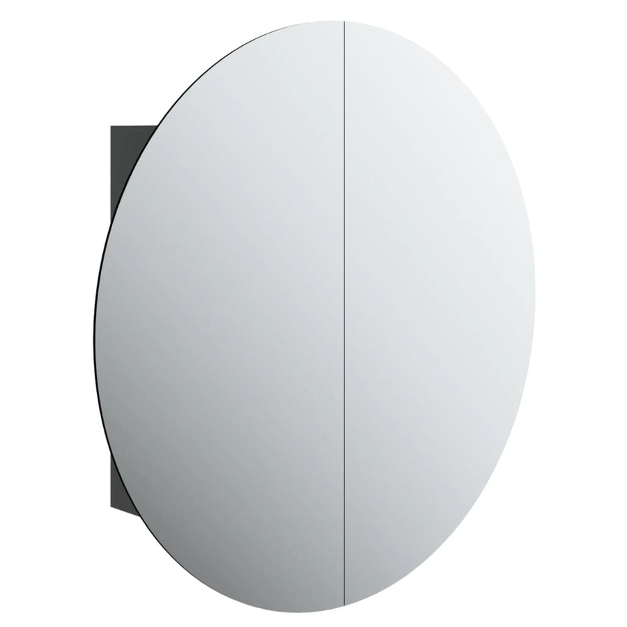 Badkamerkast Met Ronde Spiegel En Led 54 X 54 X 17,5 Cm Zwart 54 x 54 x 17.5 cm