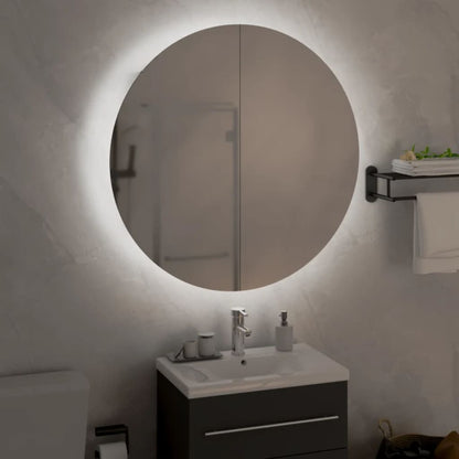 Badkamerkast Met Ronde Spiegel En Led 54 X 54 X 7,5 Cm 1 54 x 54 x 17.5 cm Grijs