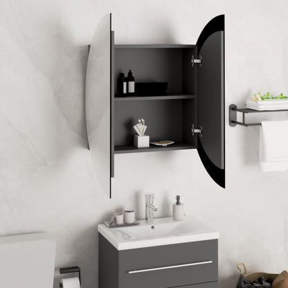 Badkamerkast Met Ronde Spiegel En Led 54 X 54 X 7,5 Cm 1 54 x 54 x 17.5 cm Grijs