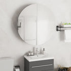 Badkamerkast 54x54x17,5 cm grijs met spiegel en LED