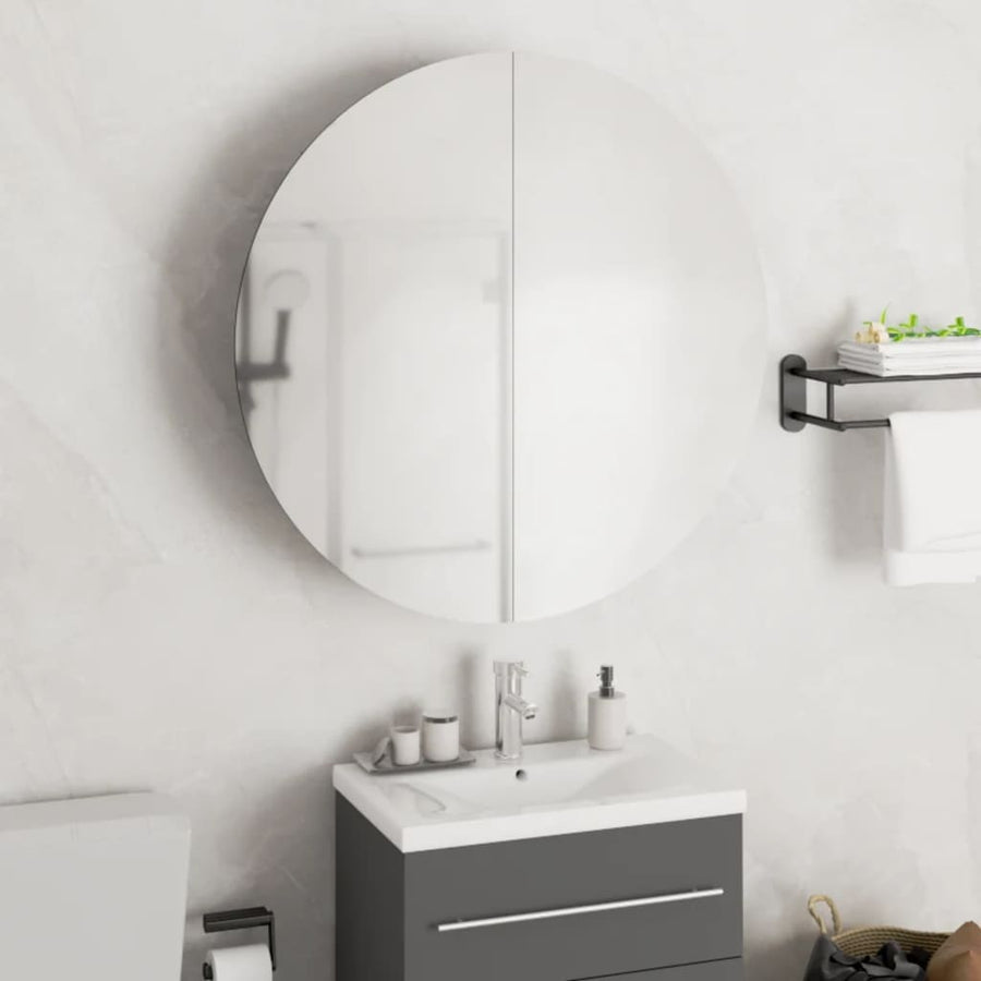 Badkamerkast Met Ronde Spiegel En Led 54 X 54 X 7,5 Cm 1 54 x 54 x 17.5 cm Grijs