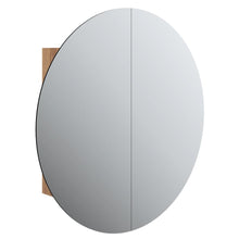 Badkamerkast Met Ronde Spiegel En Led 54 X 54 X 17,5 Cm Eiken 54 x 54 x 17.5 cm Bruin