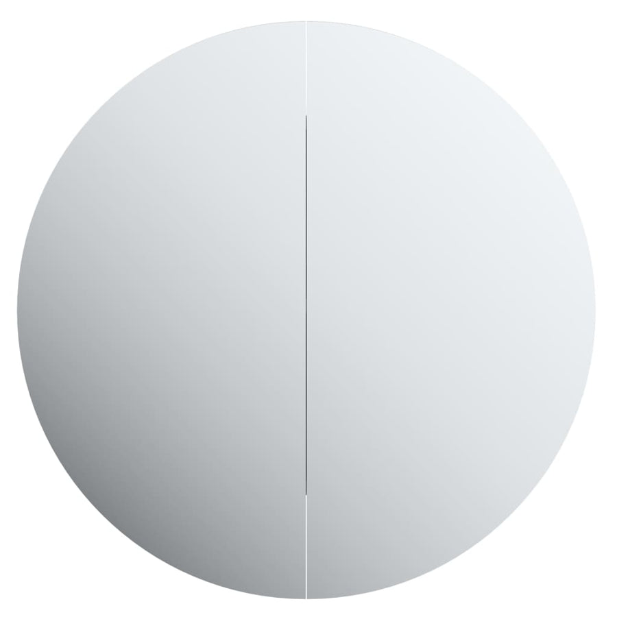 Badkamerkast Met Ronde Spiegel En Led 54 X 54 X 17,5 Cm Eiken 54 x 54 x 17.5 cm Bruin