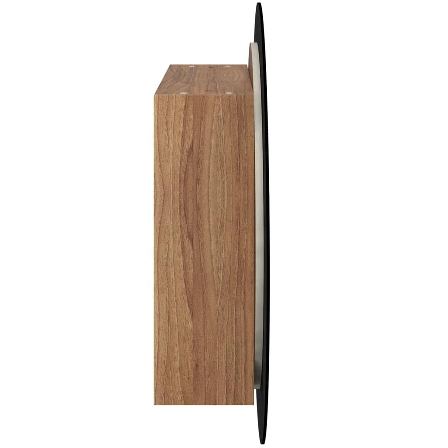 Badkamerkast Met Ronde Spiegel En Led 54 X 54 X 17,5 Cm Eiken 54 x 54 x 17.5 cm Bruin