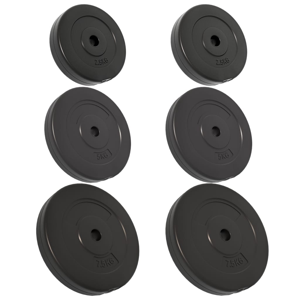 Halterschijven 6 St 30 Kg Cement 2x 2.5 kg + 2x 5 kg + 2x 7.5 kg