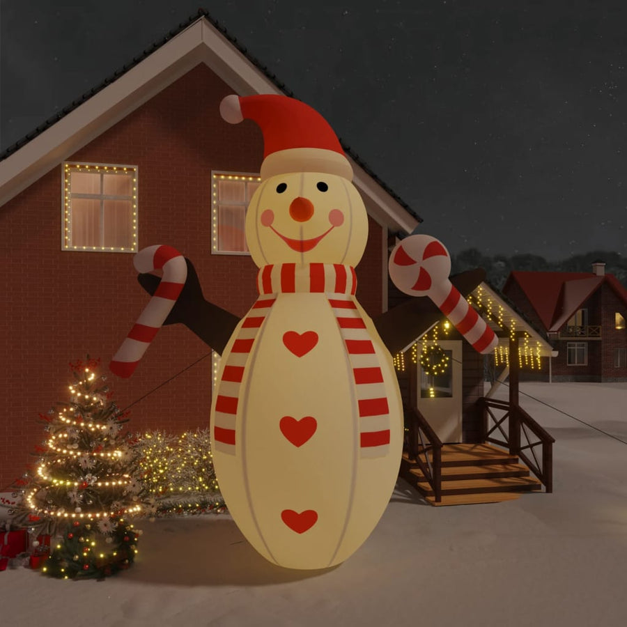 Sneeuwpop Opblaasbaar Met Led's 630 cm