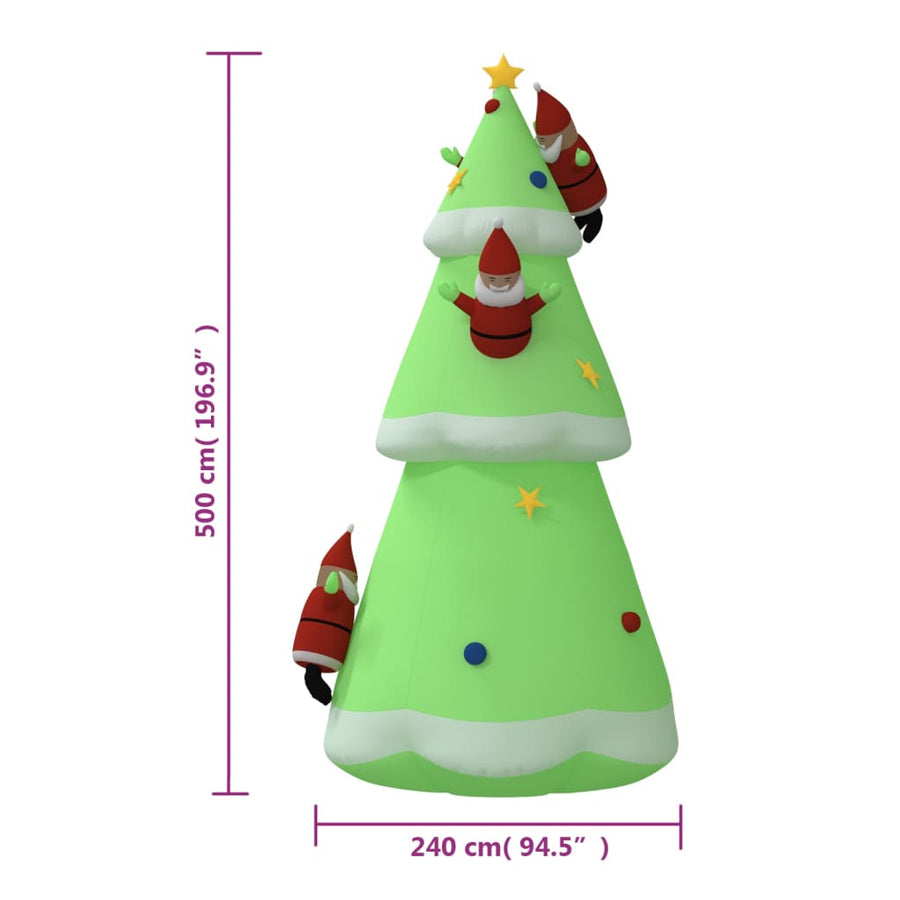 Kerstboom Opblaasbaar Met Led's 500 Cm 1