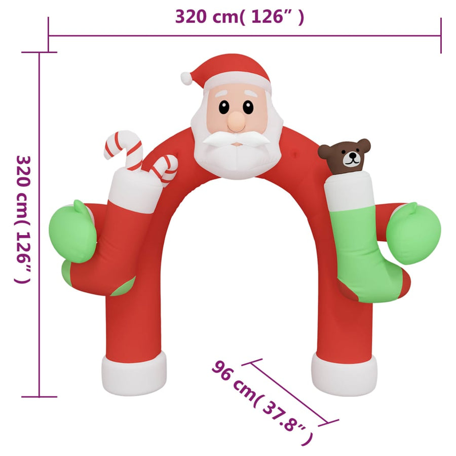 Kerstboog Opblaasbaar Met Led's 320 Cm 1