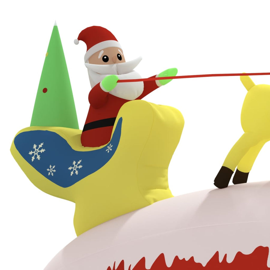 Kerstdecoratie Kerstman En Rendieren Opblaasbaar Led 145 Cm