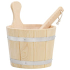 Sauna bucket and ladle solid pine wood
