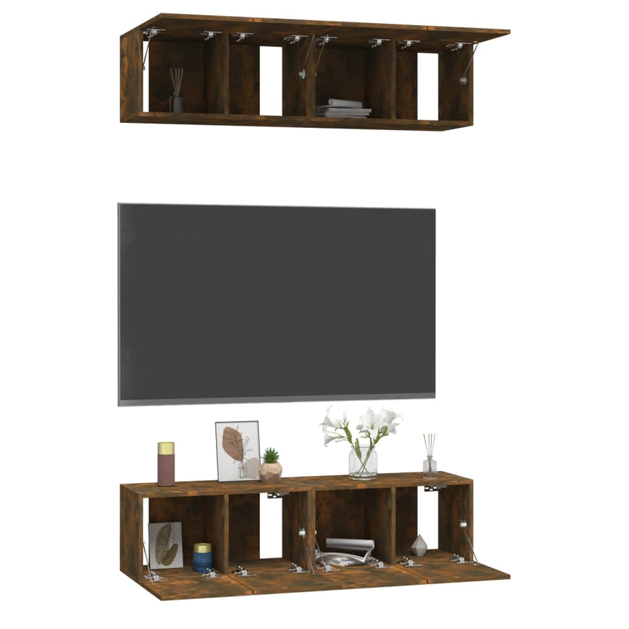 Tv-Meubelen Bewerkt Hout Kleurig 60 x 30 x 30 cm Gerookt eiken