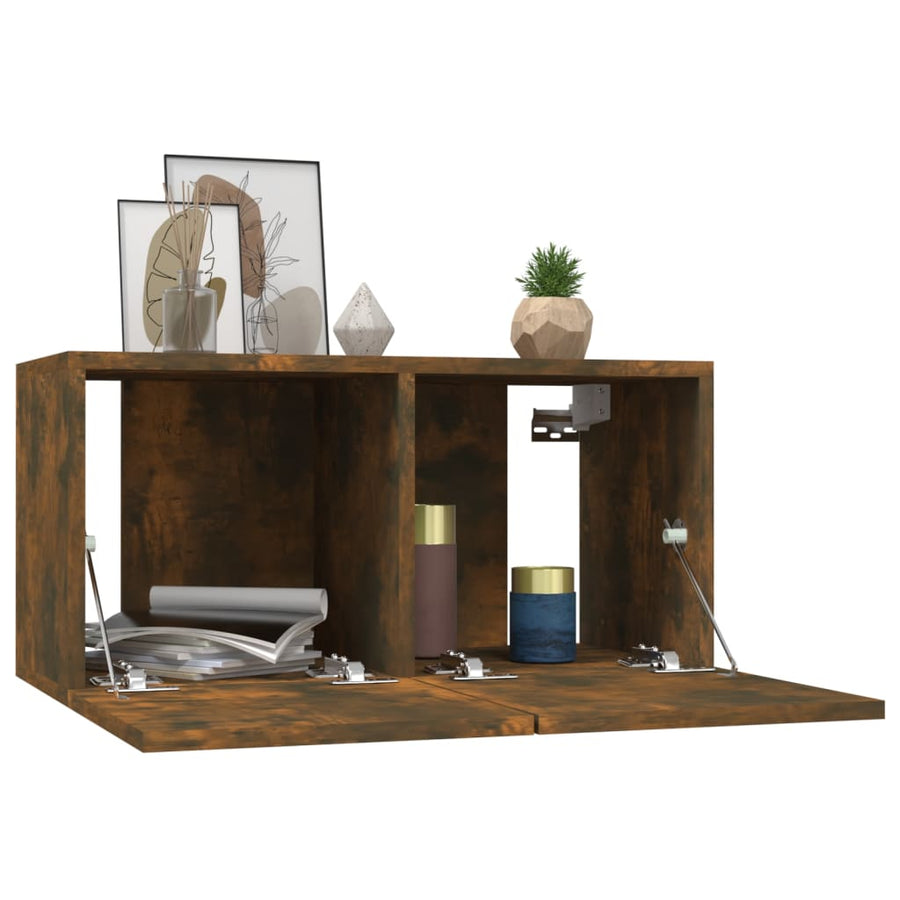 Tv-Meubelen Bewerkt Hout Kleurig 60 x 30 x 30 cm Gerookt eiken