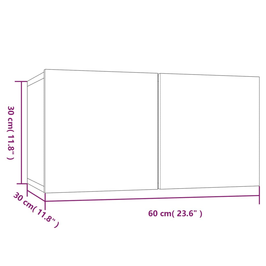 Tv-Meubelen Bewerkt Hout Kleurig 60 x 30 x 30 cm Gerookt eiken