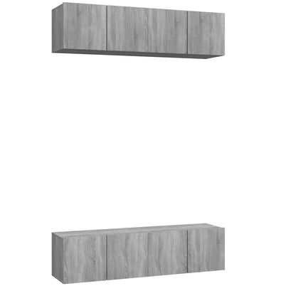 Tv-meubelen 4 st 60x30x30 cm bewerkt hout grijs sonoma eiken