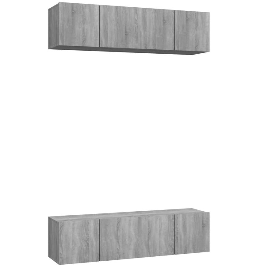 Tv-meubelen 4 st 60x30x30 cm bewerkt hout grijs sonoma eiken