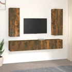 5-piece TV Unit Set Engineered Wood Smoked Oak