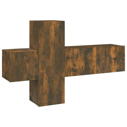 -Delige Tv-Meubelset Bewerkt Hout Kleurig 3 80 x 30 x 30 cm Gerookt eiken
