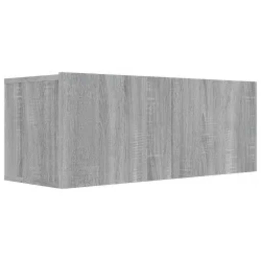 -Delige Tv-Meubelset Bewerkt Hout Eikenkleurig 3 80 x 30 x 30 cm Grijs sonoma