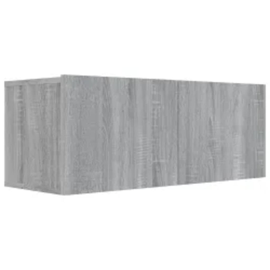 -Delige Tv-Meubelset Bewerkt Hout Eikenkleurig 3 80 x 30 x 30 cm Grijs sonoma