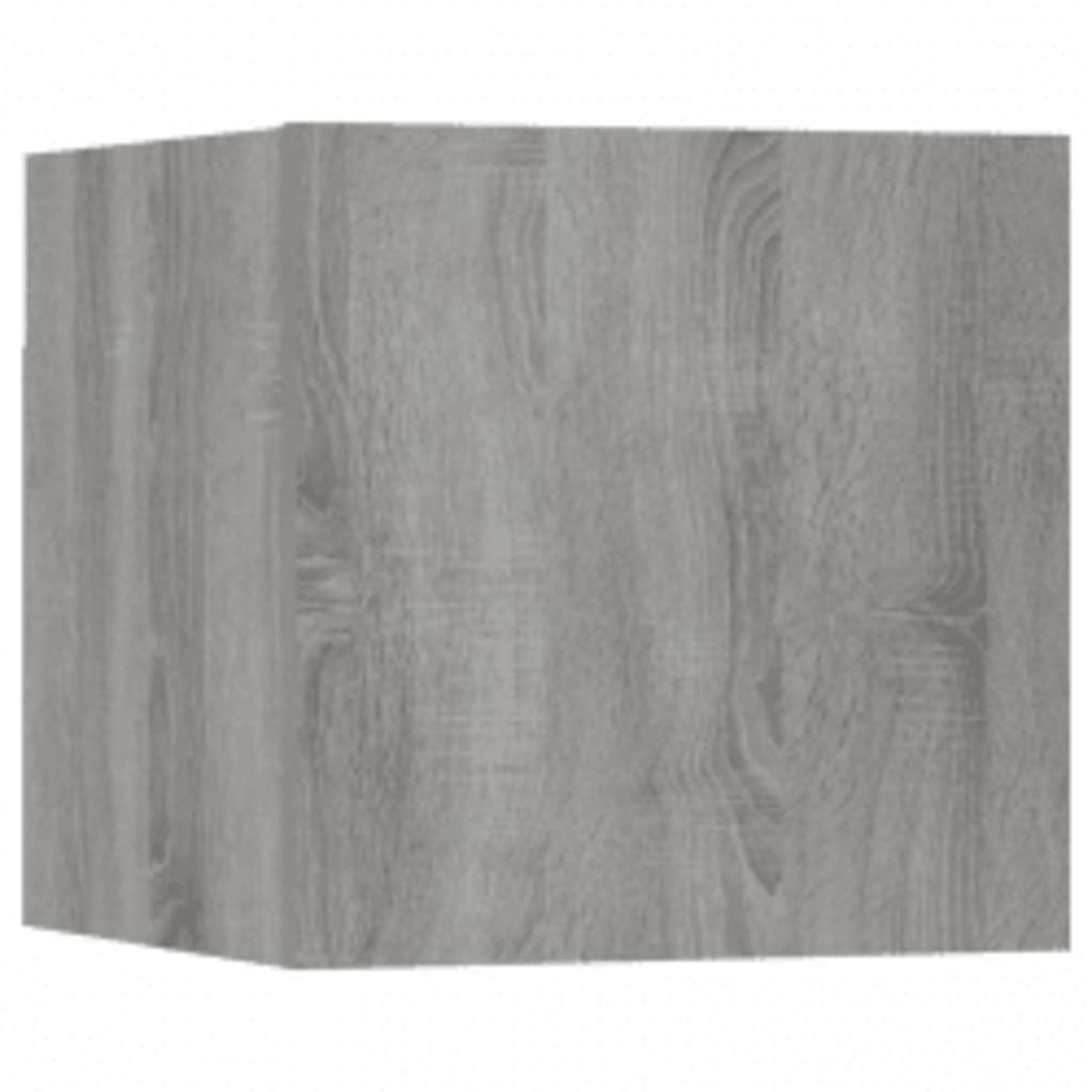 -Delige Tv-Meubelset Bewerkt Hout Eikenkleurig 3 80 x 30 x 30 cm Grijs sonoma