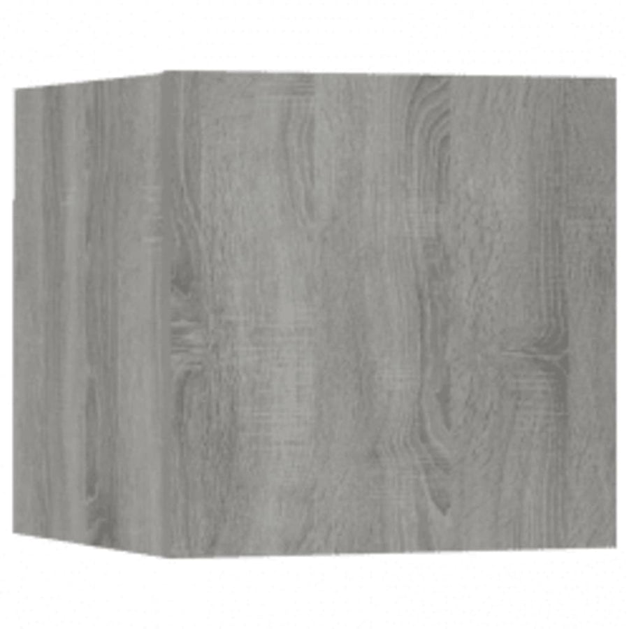 -Delige Tv-Meubelset Bewerkt Hout Eikenkleurig 3 80 x 30 x 30 cm Grijs sonoma