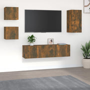 Tv-meubelset 5-delig bewerkt hout 60 cm
