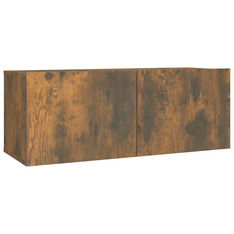 2-delige Tv-meubelset bewerkt hout gerookt eikenkleurig 2 60/80 x 30 x 30 cm Gerookt eiken