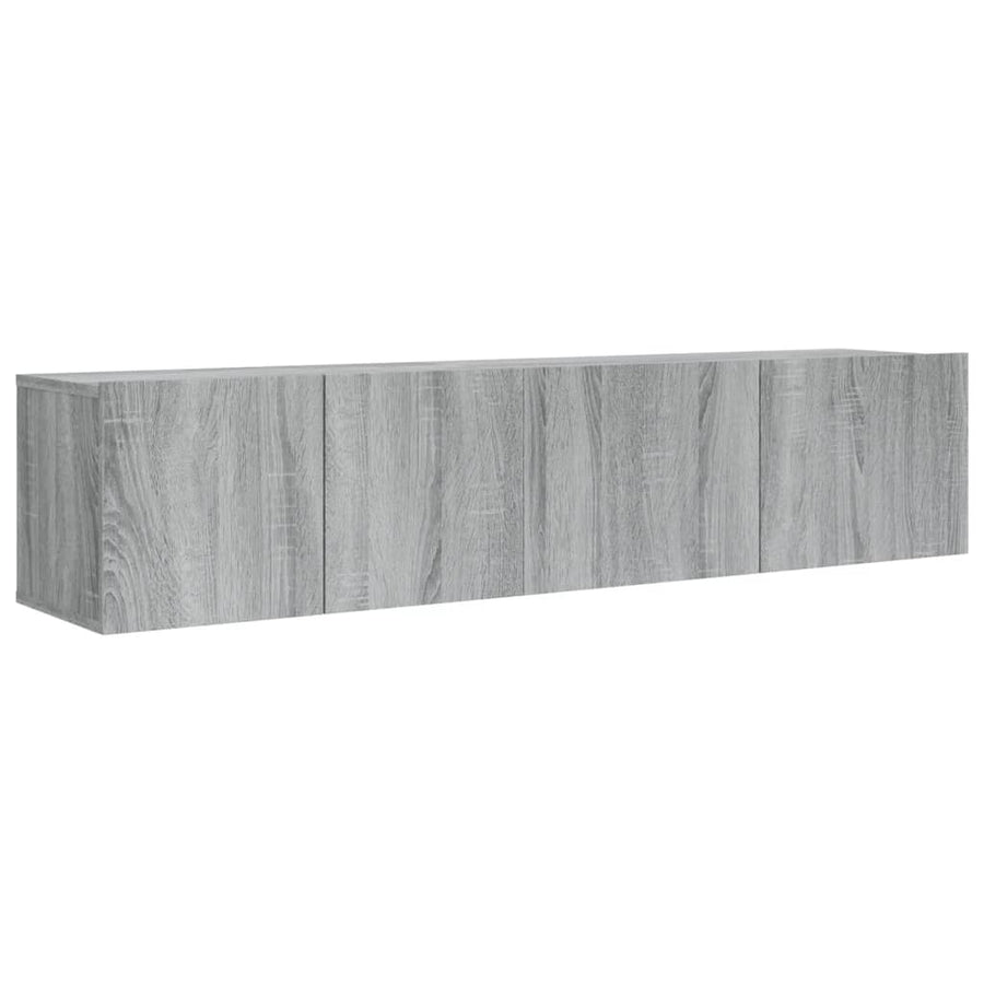-Delige Tv-Meubelset Bewerkt Hout Eikenkleurig 2 60/80 x 30 x 30 cm Grijs sonoma