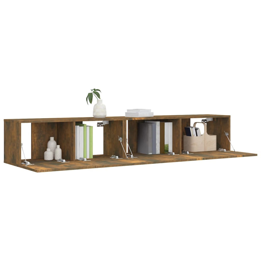 2-Delige Tv-Meubelset Bewerkt Hout Kleurig 2