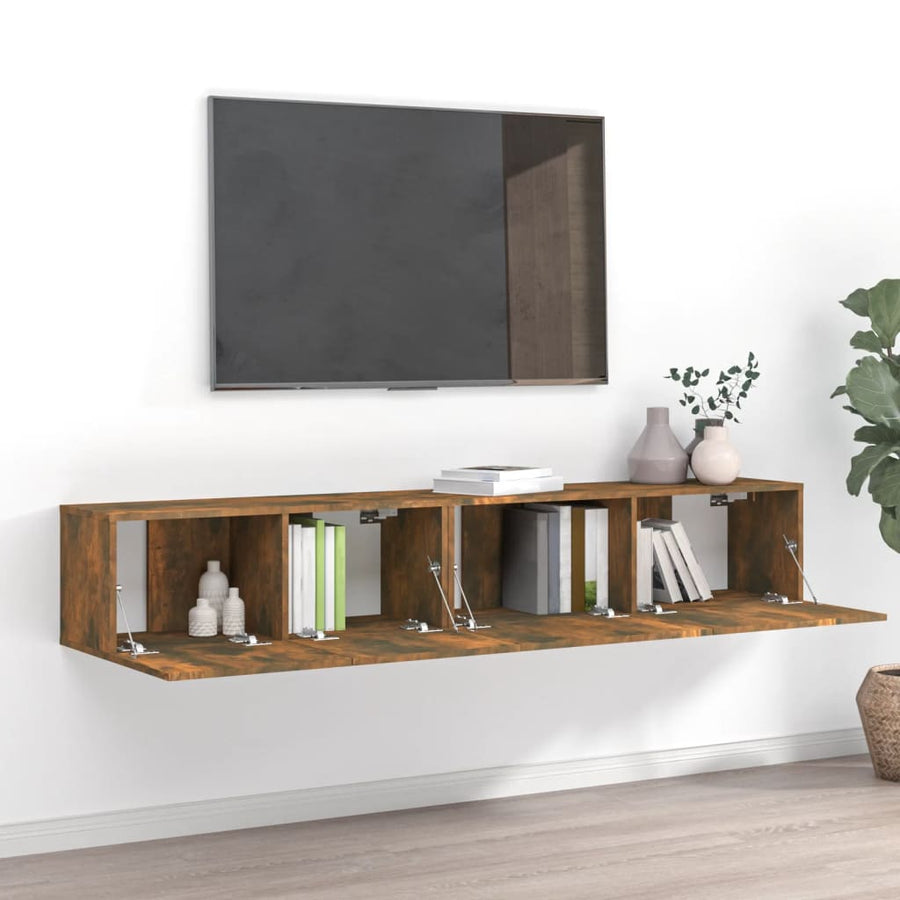 2-Delige Tv-Meubelset Bewerkt Hout Kleurig 2