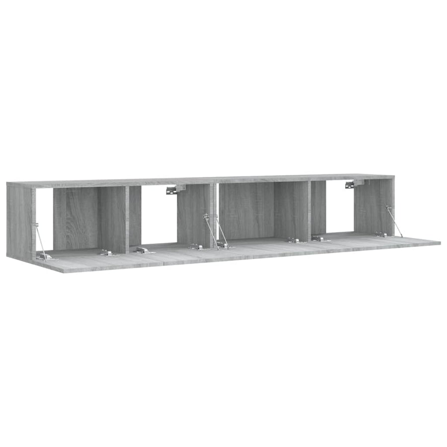 -Delige Tv-Meubelset Bewerkt Hout Eikenkleurig 2 80/100 x 30 x 30 cm Grijs sonoma