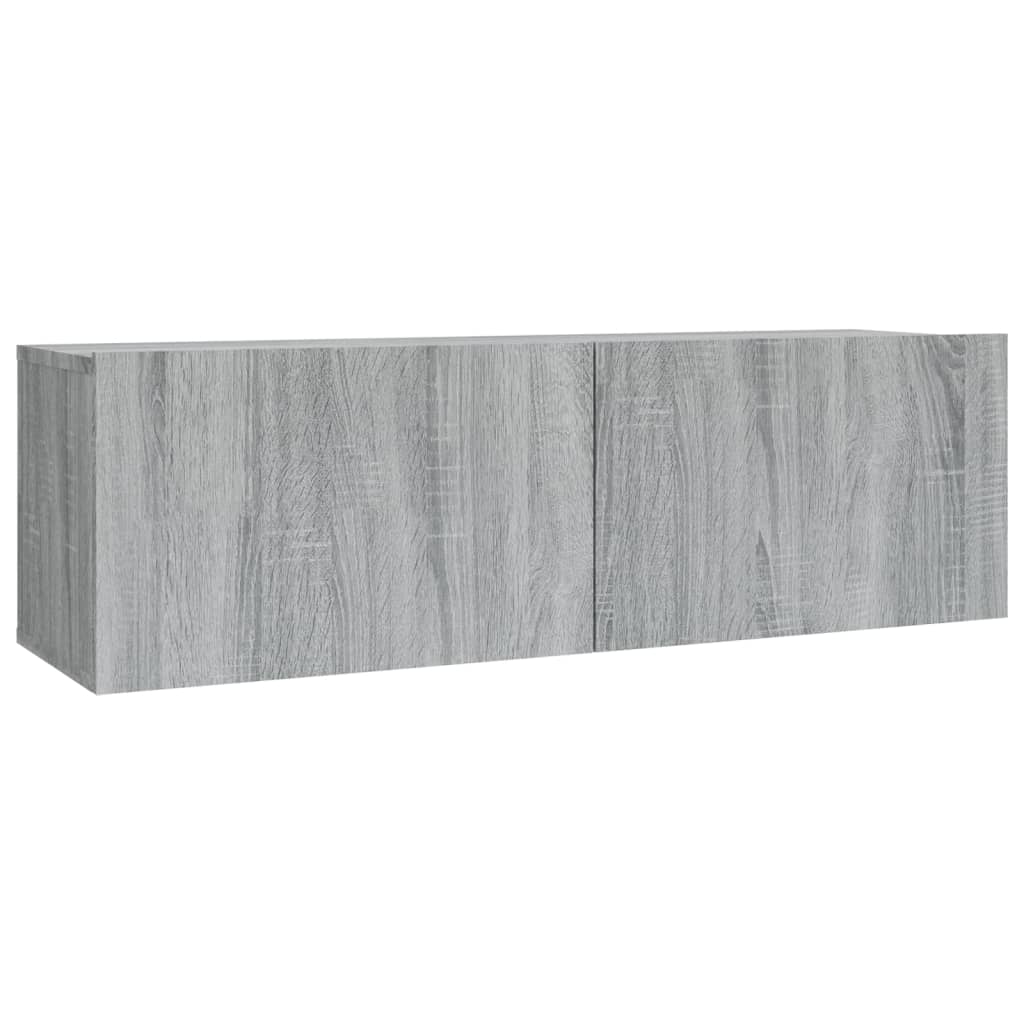 -Delige Tv-Meubelset Bewerkt Hout Eikenkleurig 2 80/100 x 30 x 30 cm Grijs sonoma