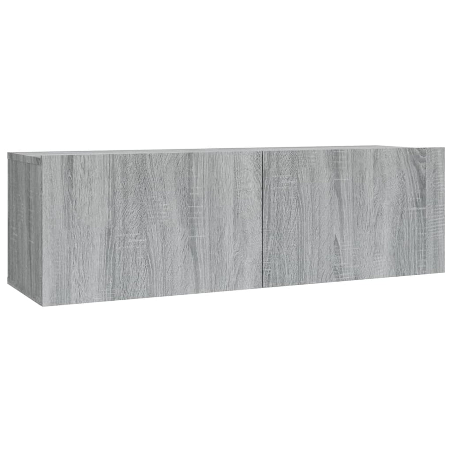 -Delige Tv-Meubelset Bewerkt Hout Eikenkleurig 2 80/100 x 30 x 30 cm Grijs sonoma