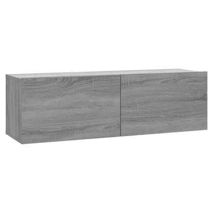 Tv-Wandmeubelset Bewerkt Hout Eikenkleurig 5 100 x 30 x 30 cm Grijs sonoma