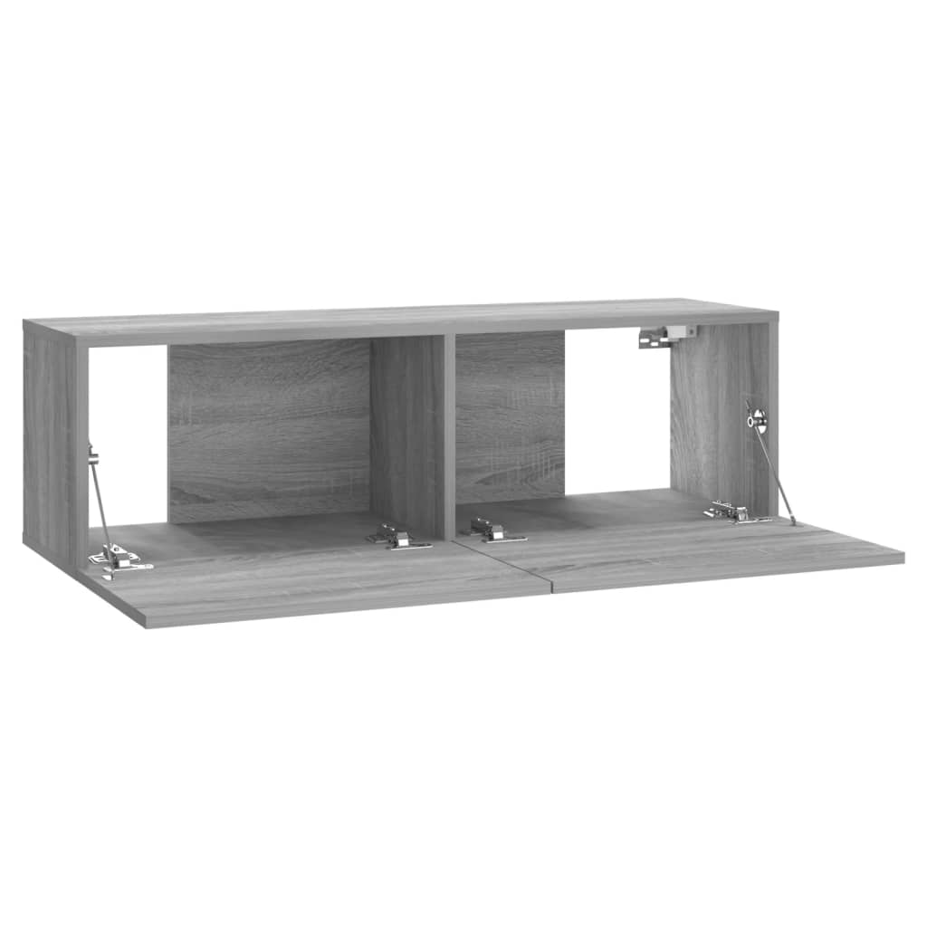 Tv-Wandmeubelset Bewerkt Hout Eikenkleurig 5 100 x 30 x 30 cm Grijs sonoma