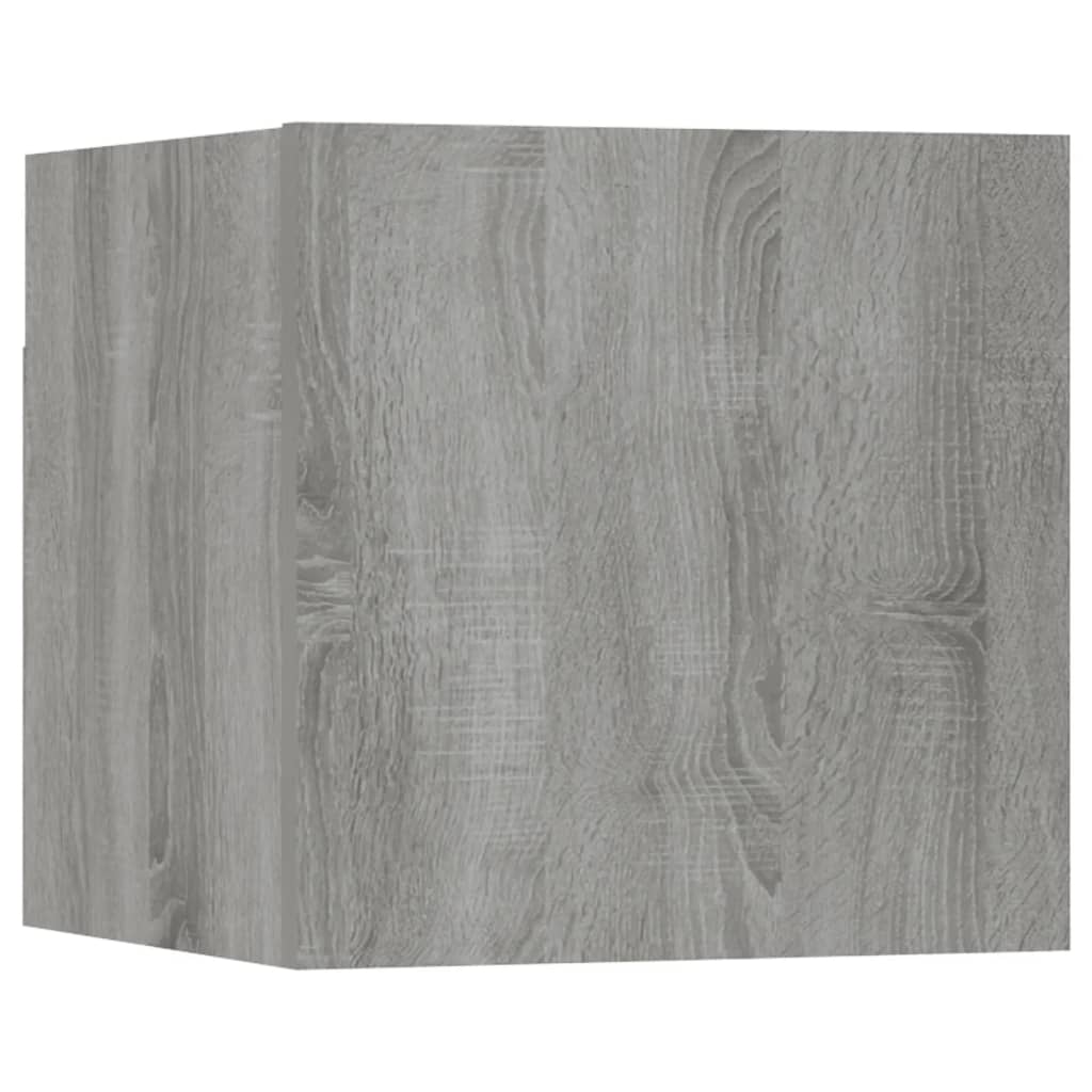 Tv-Wandmeubelset Bewerkt Hout Eikenkleurig 5 100 x 30 x 30 cm Grijs sonoma