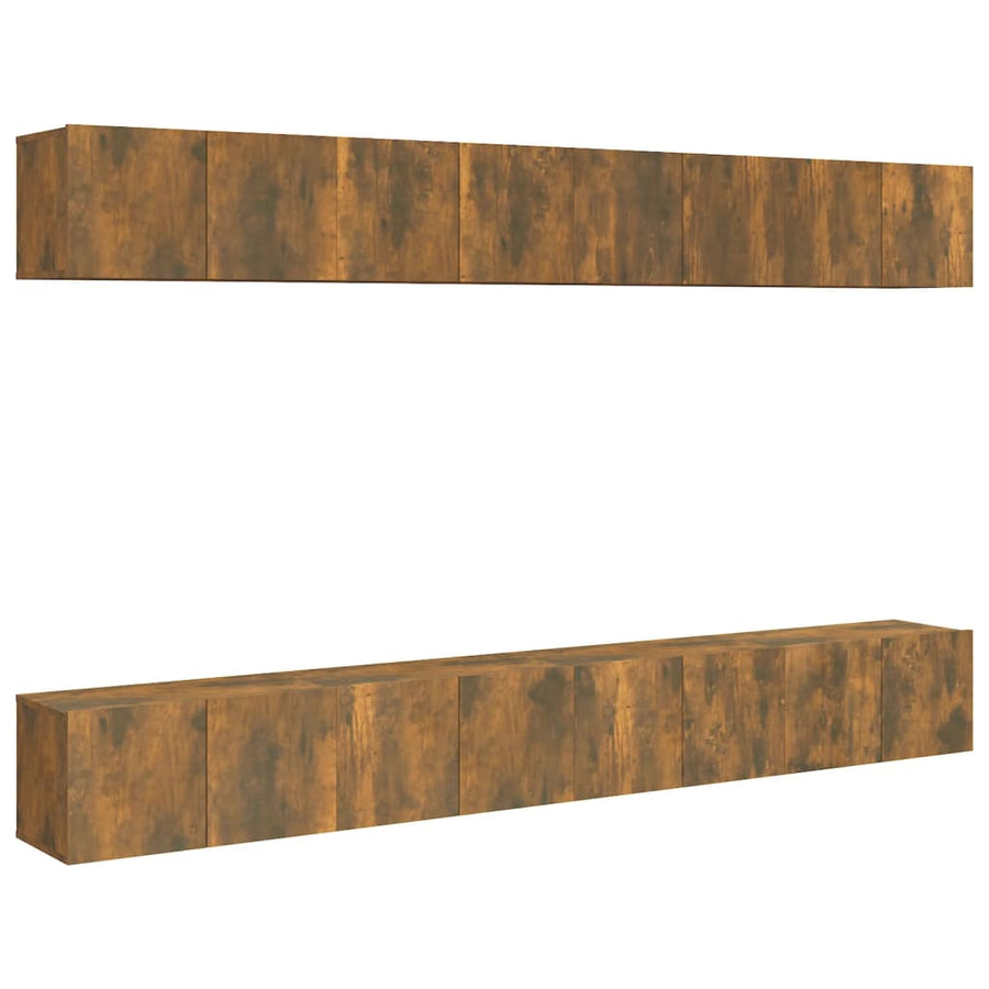 Tv-meubelen 8 st 60x30x30 cm bewerkt hout gerookt eikenkleurig