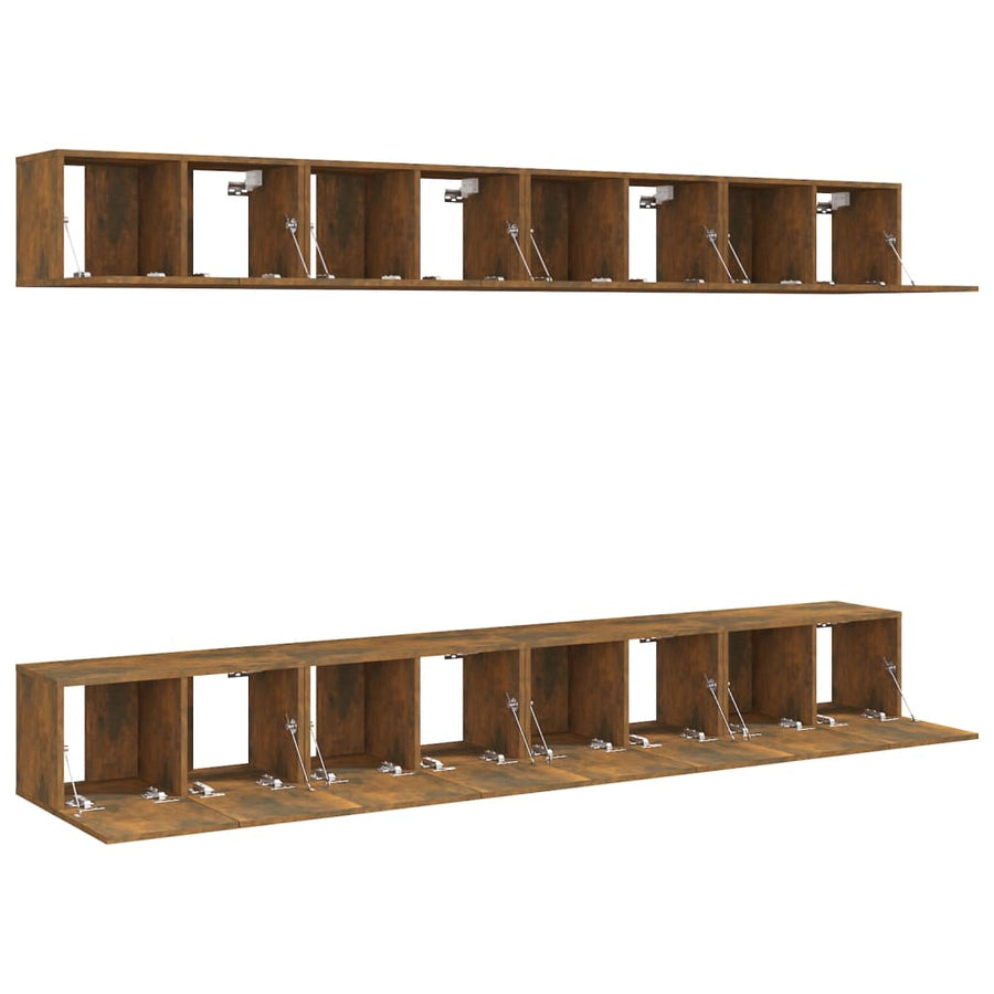 Tv-meubelen 8 st 60x30x30 cm bewerkt hout gerookt eikenkleurig