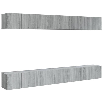 Tv-meubelen 8 st 60x30x30 cm bewerkt hout grijs sonoma eiken