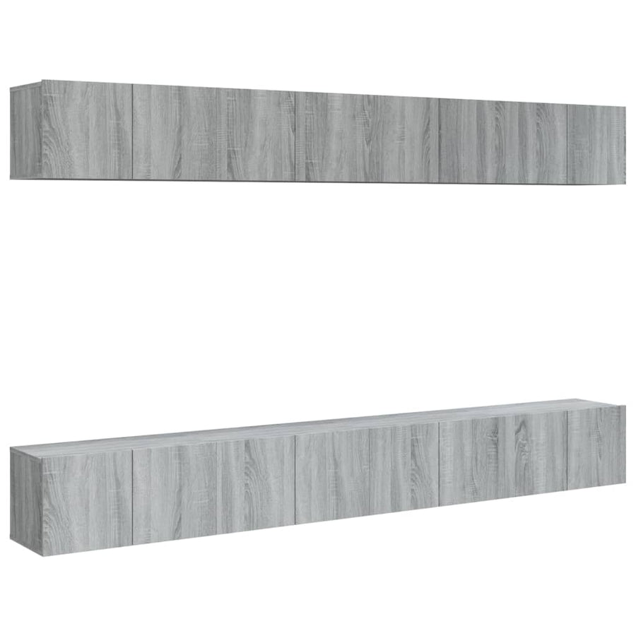 Tv-meubelen 8 st 60x30x30 cm bewerkt hout grijs sonoma eiken