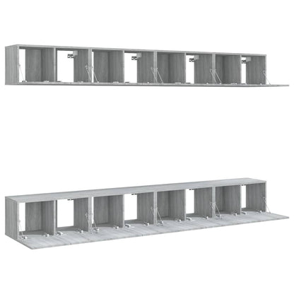 Tv-meubelen 8 st 60x30x30 cm bewerkt hout grijs sonoma eiken