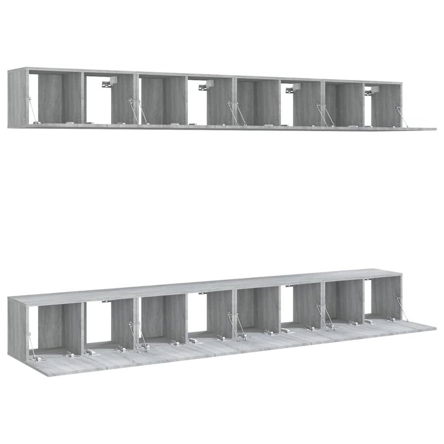Tv-meubelen 8 st 60x30x30 cm bewerkt hout grijs sonoma eiken