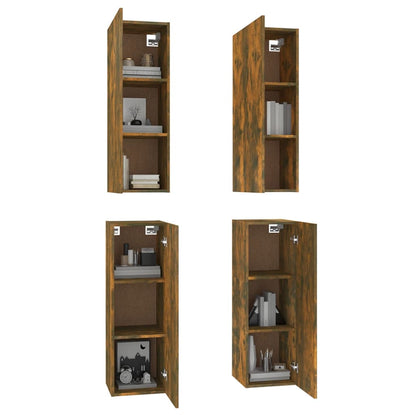 Tv-Meubelen 30,5X30X90 Cm Bewerkt Hout Kleur 30.5 x 30 x 90 cm Gerookt eiken