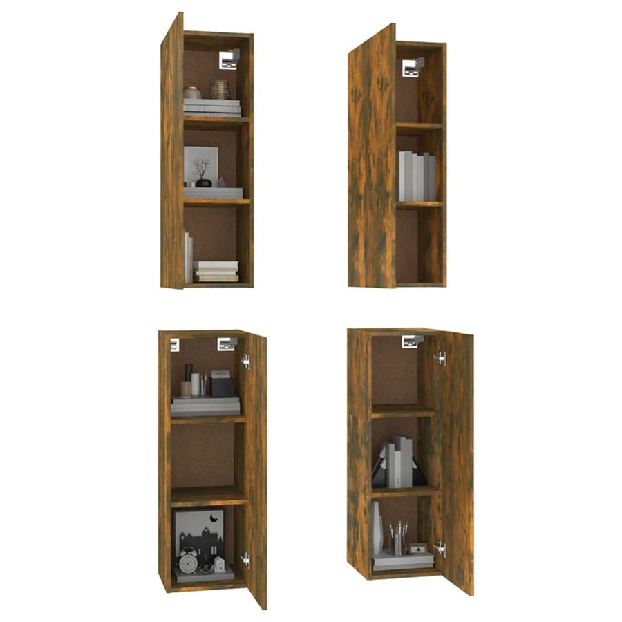 Tv-Meubelen 30,5X30X90 Cm Bewerkt Hout Kleur 30.5 x 30 x 90 cm Gerookt eiken