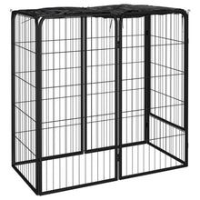 Hondenkennel 6 Panelen 50 X 100 Cm Gepoedercoat Staal Zwart 100 x 50 x 100 cm